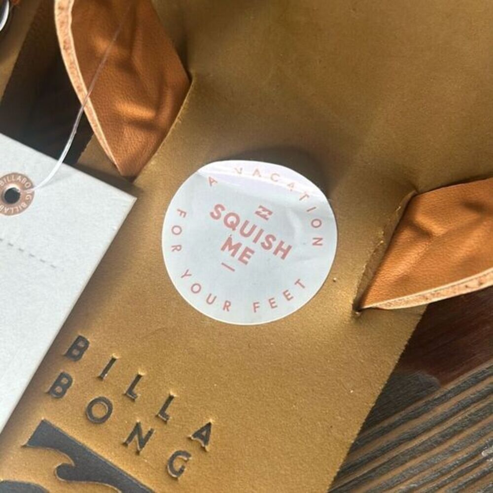 Billabong tan Nori Slider Sandals beach light weight‎ Eva comfort footbed - Picture 2 of 7